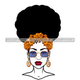Black Woman Full Face  Gold Roses Sunglasses JPG PNG  Clipart Cricut Silhouette Cut Cutting