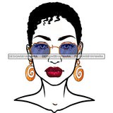 Black Woman Half Full Face  Short Afro Sunglasses JPG PNG  Clipart Cricut Silhouette Cut Cutting