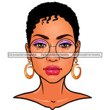 Black Woman Short Hairdo Glasses JPG PNG  Clipart Cricut Silhouette Cut Cutting