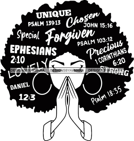 Afro Woman Praying God says I'm SVG Files For Silhouette Cricut And More!