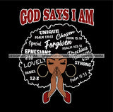 Bundle 4 Afro Woman Praying God Says I'm Phenomenally Black Breast Cancer Warrior  Melanin Queen SVG Files For Cutting and More!