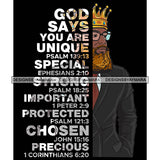 Afro Sexy Man King Half Body God Says Religious Quotes Blonde Beard Sunglasses Crown Dark Background SVG JPG PNG Vector Clipart Cricut Silhouette Cut Cutting