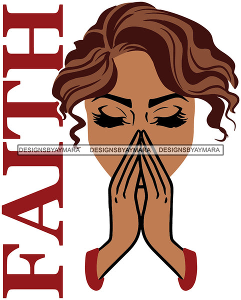 Woman Praying Diva Glamour Goddess Dark Skin Color SVG Cutting Files For Silhouette Cricut and More!