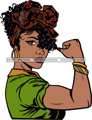 Afro Woman Power Strong Lady We can Do It Flexing Arms Hot Seller .SVG Cutting Files For Silhouette and Cricut and More!