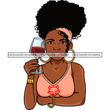 Afro Lola Drinking Wine Life Relax Chilling.SVG Cutting Files For Silhouette and Cricut and More! Unique Graphics!