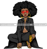 Afro Lola Gangster Goddess Hustle Woman Caring Gun .SVG Cutting Files For Silhouette and Cricut and More!