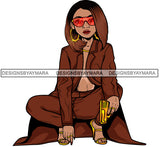 Afro Lola Gangster Goddess Hustle Woman Caring Gun .SVG Cutting Files For Silhouette and Cricut and More!