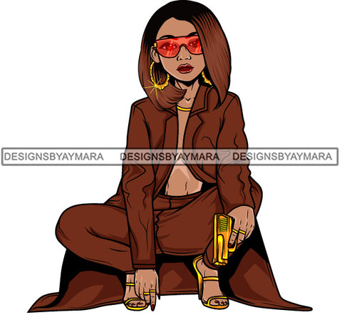 Afro Lola Gangster Goddess Hustle Woman Caring Gun .SVG Cutting Files For Silhouette and Cricut and More!
