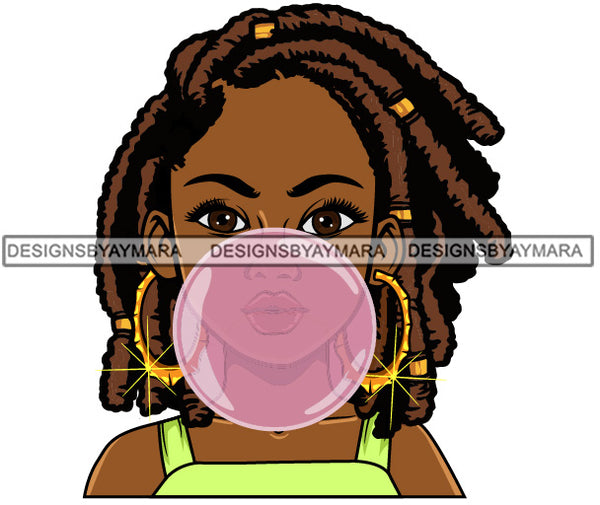 Afro Lola Blowing Bubble Gum Hot Selling Designs .SVG Cutting Files For Silhouette Cricut and More!