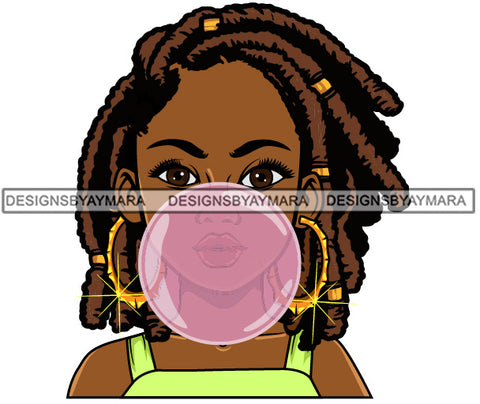 Afro Lola Blowing Bubble Gum Hot Selling Designs .SVG Cutting Files For Silhouette Cricut and More!