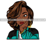 Afro Lola Thinking Looking Worried Beautiful Black Woman Face SVG Cutting Files For Silhouette Cricut and More