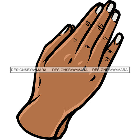 Hard Praying Hand Afro Woman Hand African American Woman Hand Meditation Pose White Background Design Element Pray For God SVG JPG PNG Vector Clipart Cricut Silhouette Cut Cutting