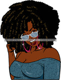 Afro Urban Street Ghetto Girls Sexy Babe Hoop Earrings Nubian Twists Hair Style Sunglasses  SVG Cutting Files For Silhouette Cricut