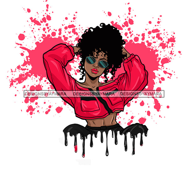 Sassy Powerful Black Woman Dripping In Red JPG PNG  Clipart Cricut Silhouette Cut Cutting