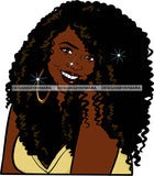 Black Goddess Glamour Hoop Earrings Sexy Attractive Portrait Fashion Woman Curly Long Hair Style SVG Cutting Files For Silhouette  Cricut