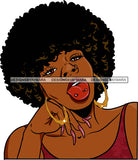 Afro Urban Street Ghetto Girls Babe Hoop Earrings Afro Hair Style Tongue Piercings Nails SVG Cutting Files For Silhouette Cricut