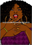 Afro Urban Street Ghetto Girls Babe Hoop Earrings Sexy Green Bracelet Purple Blouse Afro Hair Style Tongue Rings Colors  Nails SVG Cutting Files For Silhouette Cricut