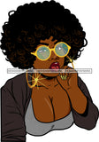 Afro Urban Street Ghetto Girls Babe Hoop Earrings Young Glamour Sexy Black Woman Big Breasts Sunglasses Afro Hair Style Sensual Lips Nails SVG Cutting Files For Silhouette Cricut