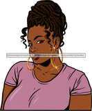 Afro Urban Street Ghetto Girls Babe Hoop Earrings Sensual  Black Woman Up Do Hair Style Nose Piercing Tongue SVG Cutting Files For Silhouette Cricut