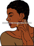 Afro Urban Street Hoop Earrings Elegant Sexy Pose Short Hair Style  Nose Piercing Nails SVG Cutting Files For Silhouette Cricut