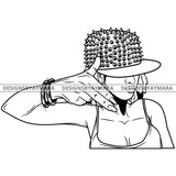 Afro Ghetto Urban Girl Boss Lady Queen Melanin Spikes Studs Cap Attitude Afro Hair Style  B/W SVG Cutting Files For Silhouette Cricut More