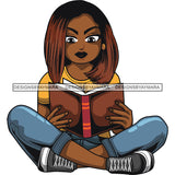 Afro Lola Reading Education Smart Woman .SVG Cutting Files For Silhouette Cricut and More!