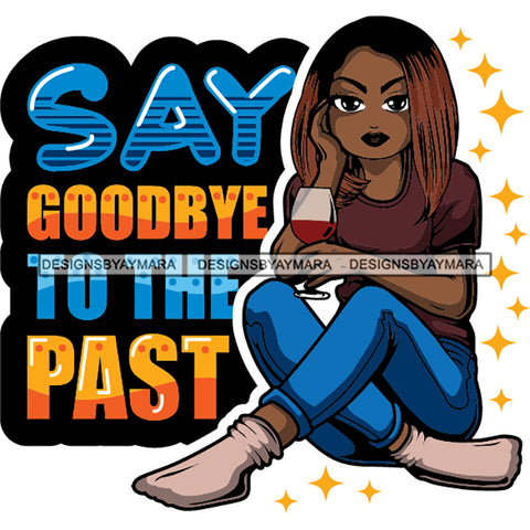 Afro Lola Drinking Wine Life Quotes .SVG Cutting Files For Silhouette and Cricut and More!