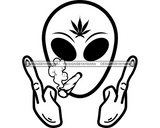 Alien Middle Finger 420 Marijuana Pot Stone Blunt Weed Cannabis High Life Smoker Drug  SVG PNG JPG Vector Clipart Silhouette Cricut Cutting