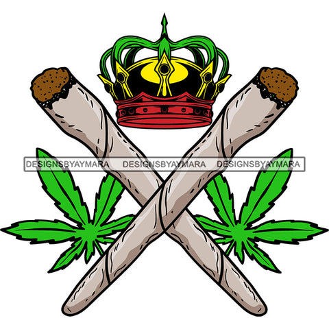 Blunt Crown Marijuana Leaf Weed Cannabis High Life Cannabis Pot Silhouette SVG JPG PNG Vector Clipart Cricut Cutting Files