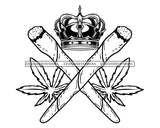 Blunt Crown Marijuana Leaf Weed Cannabis High Life Cannabis Pot Silhouette SVG JPG PNG Vector Clipart Cricut Cutting Files