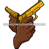 Black Man Hands Holding Guns Weapons Gangster Gansta Street Money Business SVG JPG PNG Vector Clipart Cricut Silhouette Cut Cutting