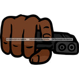 Black Man Hand Holding Gun Weapon Sideway Gangster Gansta Street Money Business SVG JPG PNG Vector Clipart Cricut Silhouette Cut Cutting
