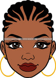 Afro Black Goddess Portrait Bamboo Hoop Earrings Sexy Lips Woman Corn Row Hair Style  SVG Cutting Files For Silhouette  Cricut