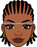 Afro Black Goddess Portrait Bamboo Hoop Earrings Sexy Lips Woman Corn Row Hair Style  SVG Cutting Files For Silhouette  Cricut