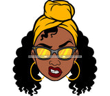 Afro Black Woman Badass Urban Hustle Sunglasses Headband SVG JPG PNG Vector Clipart Cricut Silhouette Cut Cutting