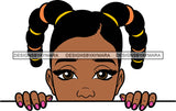 Afro Lili Black Girl Woman Peeking Peekaboo Nails Nubian Queen Melanin Pigtails Hair Style SVG Cutting Files For Silhouette Cricut More