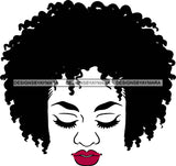 Afro Black Goddess Portrait Bamboo Hoop Earrings Sexy Lips Woman Afro Hair Style  SVG Cutting Files For Silhouette  Cricut