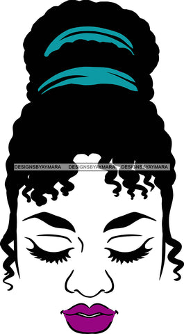 Afro Black Goddess Portrait Bamboo Hoop Earrings Sexy Lips Woman Up Do Hair Style  SVG Cutting Files For Silhouette  Cricut