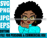 Afro Cute Lili Big Eyes Big Glasses Designs For Commercial And Personal Use Black Girl Woman Nubian Queen Melanin SVG Cutting Files For Silhouette Cricut and More