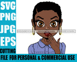 Afro Cute Lili Big Eyes Surprise Face Expression Designs For Commercial And Personal Use Black Girl Woman Nubian Queen Melanin SVG Cutting Files For Silhouette Cricut and More