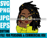 Afro Cute Lili Big Eyes Big Glasses Designs For Commercial And Personal Use Black Girl Woman Nubian Queen Melanin SVG Cutting Files For Silhouette Cricut and More