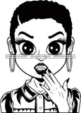 Afro Cute Lili Big Eyes Surprise Face Expression Designs For Commercial And Personal Use Black Girl Woman Nubian Queen Melanin SVG Cutting Files For Silhouette Cricut and More
