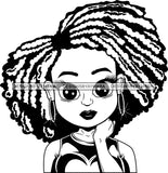 Afro Cute Lili Big Eyes Designs For Commercial And Personal Use Black Girl Woman Nubian Queen Melanin SVG Cutting Files For Silhouette Cricut and More
