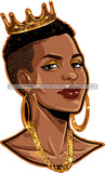 Afro Black Woman Badass Goddess Queen Crown  Sexy Woman Hoop Earrings Necklace Short Hair Style SVG Cutting Files For Silhouette Cricut