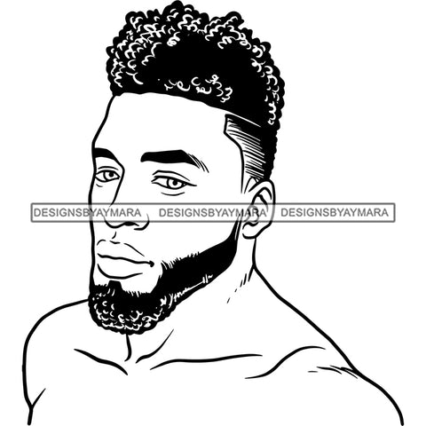 Attractive Man Bearded Hipster Model Fashion Male Guy Stylish Mustache Close-up Sexy Macho Manly SVG Files For Cutting