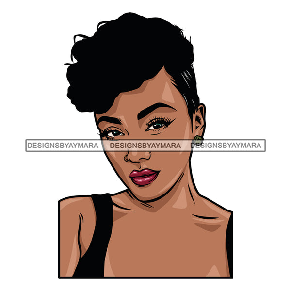 Afro Black Woman Goddess Hustle Sexy Woman Short Hair Style SVG Cutting Files For Silhouette Cricut