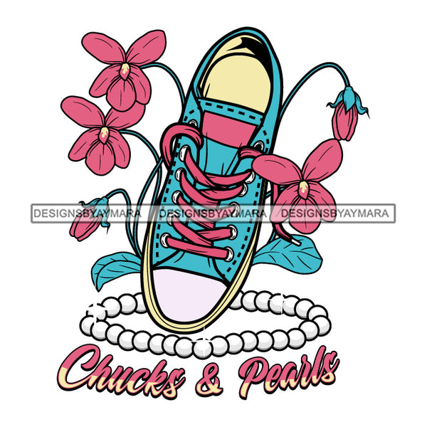 Chucks and Pearls 2021 Inauguration Designs Woman Power Vice President Kamala Harris SVG Cutting Files For Silhouette Cricut and More