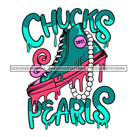 Chucks and Pearls 2021 Inauguration Designs Woman Power Vice President Kamala Harris SVG Cutting Files For Silhouette Cricut and More