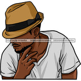 Sexy Black Man Retro Hat Short Sleeve T-Shirt Fashion Style SVG JPG PNG Vector Clipart Cricut Silhouette Cut Cutting