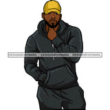 Sexy Black Man Fashion Model Baseball Cap Jacket Hoodie Fashion Style SVG JPG PNG Vector Clipart Cricut Silhouette Cut Cutting